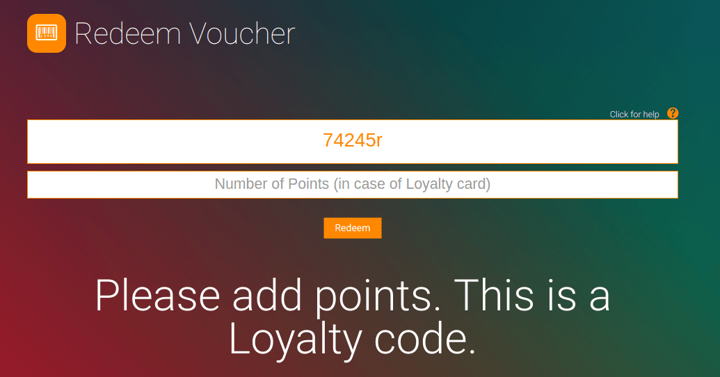 Voucher Add Points Redemption